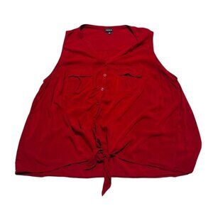 Torrid Button Front Sleeveless Blouse Red Size 3x
